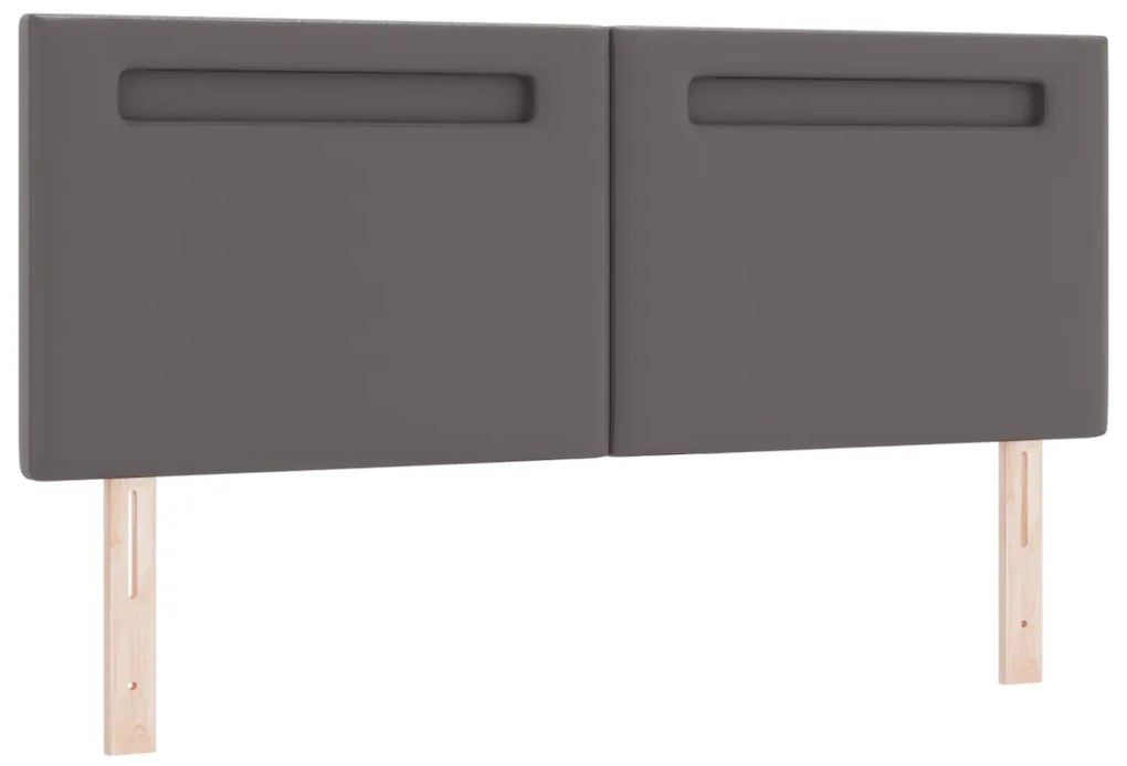 Boxspring ágy matraccal Szürke 140x190 cm Műbőr