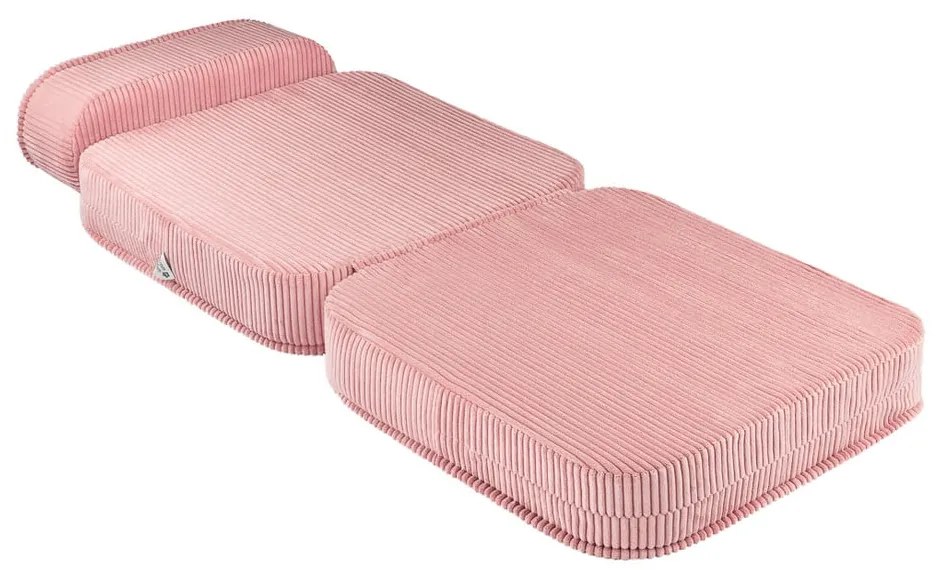 Rózsaszín kordbársony gyerek fotel Flip – Wigiwama