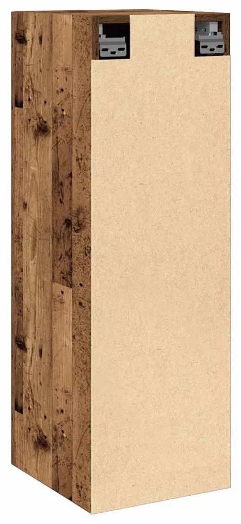 2 db antik fa színű szerelt fa TV-szekrény 30,5 x 30 x 90 cm