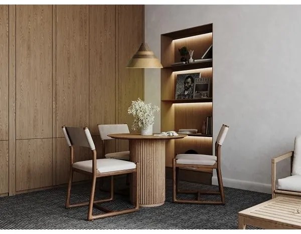 Tömörfa függőlámpa kábellel 1xE27/60W/230V, Ø 33 cm, tölgy / dió / kaucsukfa