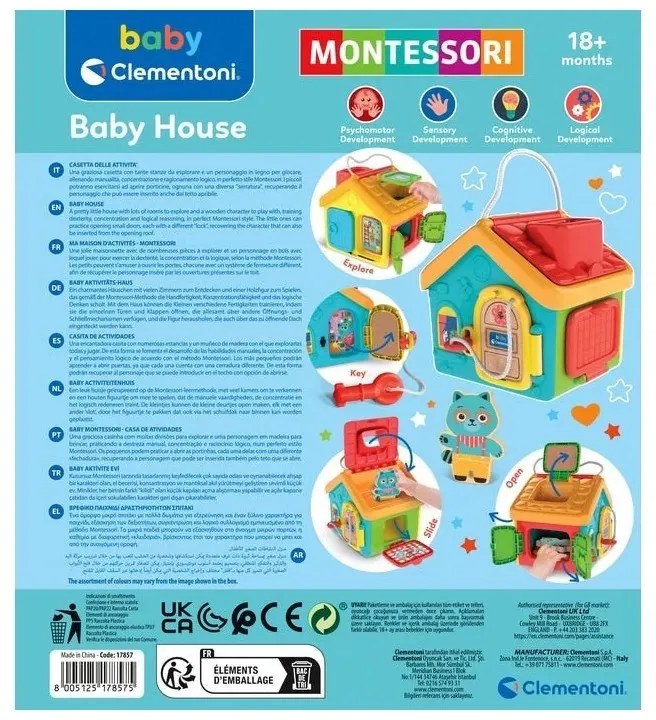Kulcsos házikó Montessori készségfejlesztő játék Clementoni