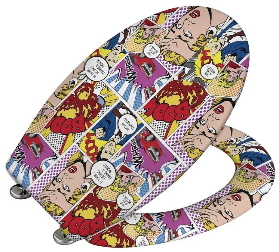WENKO 22797100-WC ülőke POP-ART 45x38 cm színes/ezüst 22797100