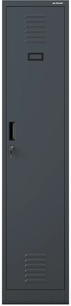 Kétrekeszes személyzeti ruhaszekrény antracit, 400x1800x500 mm: KACPER 1 Plus