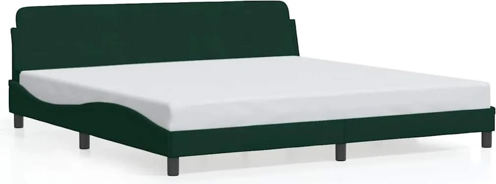 vidaXL sötétzöld bársony ágykeret Dover 200x200 cm
