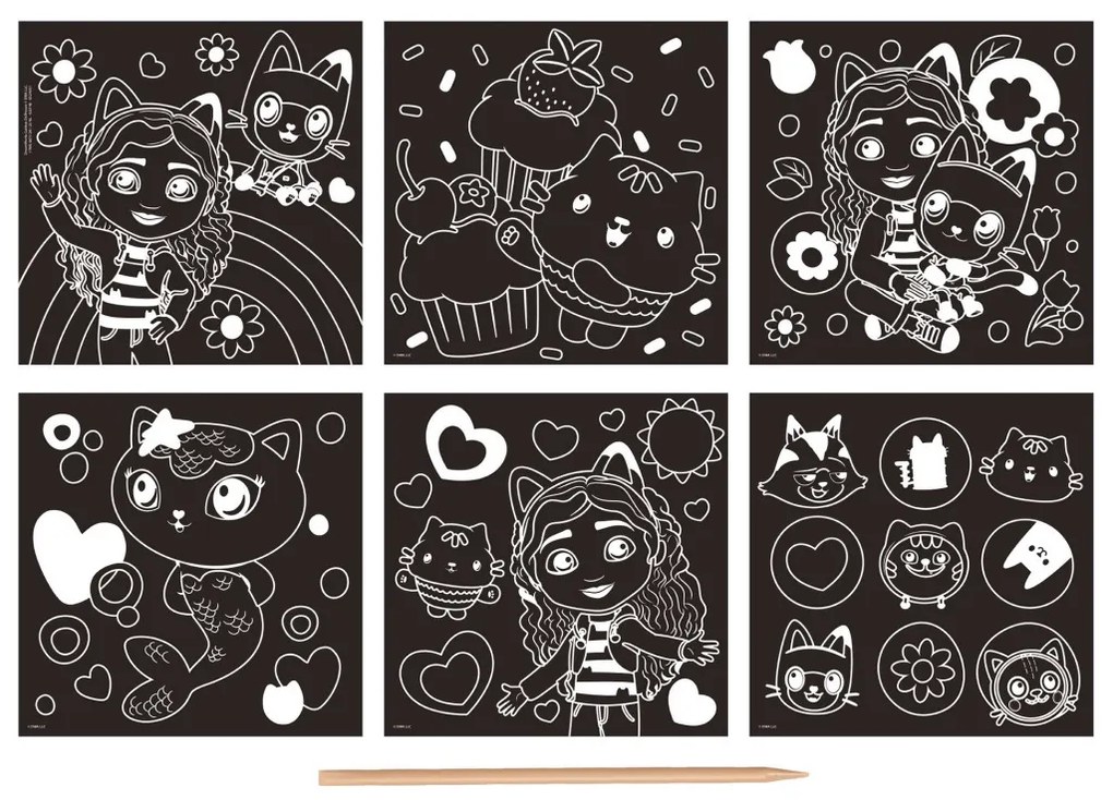 Gabi babaháza Cats scratch képkarcoló készlet