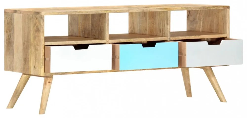 tömör mangófa TV-szekrény 110 x 35 x 48 cm