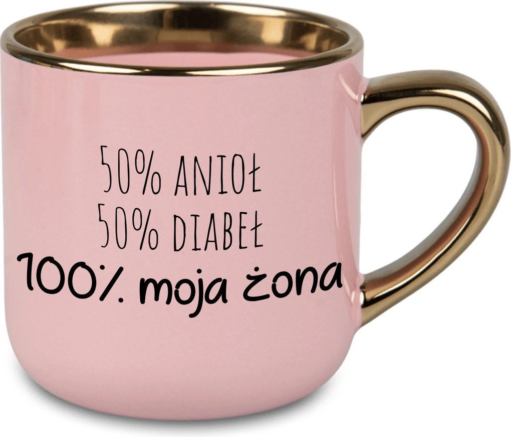 Bögre Nagy Rózsaszín 100% Feleségem Ajándék Feleség Férj Pár Házasság