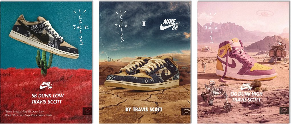 Falikép Travis Scott Cactus jack cipő 40x90 cm