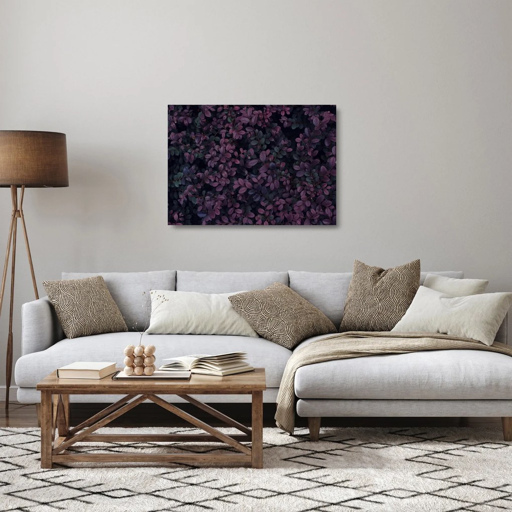 Sötétvörös levelek képe (üvegen) (70x50 cm)
