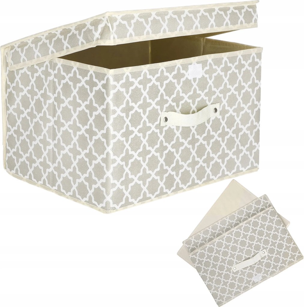 Rendszerező Textil Tároló Doboz Kosár Zárható Fedéllel XL