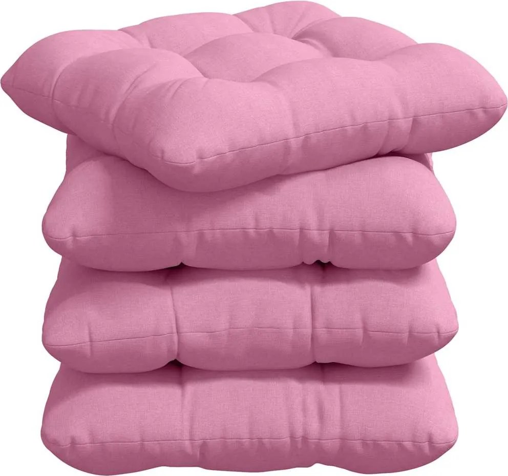vidaXL Ülőpárnák 4 pcs Rózsaszín 40 x 40 x 12 cm szövet