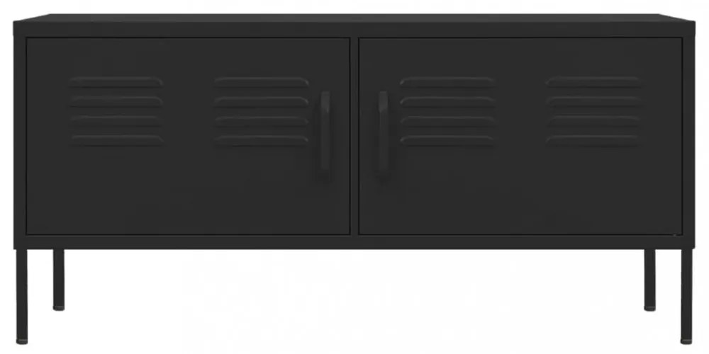 fekete acél TV-szekrény 105 x 35 x 50 cm