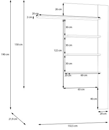 Fali polc INAR tölgy/bézs