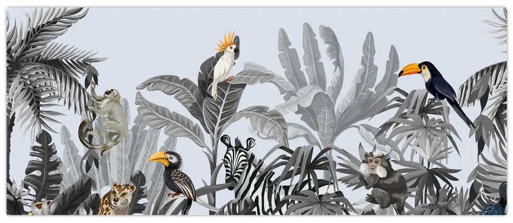 Kép - Illusztrált dzsungel (120x50 cm)