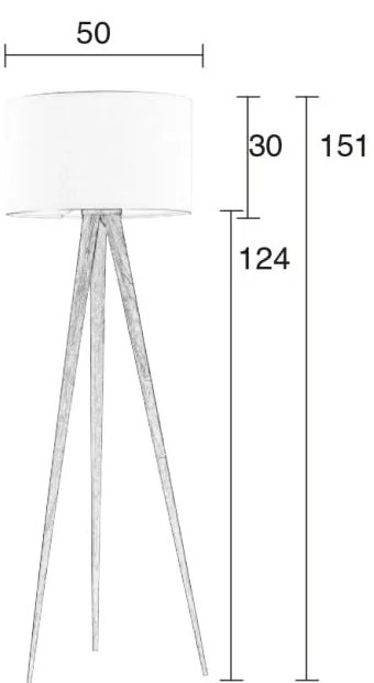 Tripod Wood fehér állólámpa, ø 50 cm - Zuiver