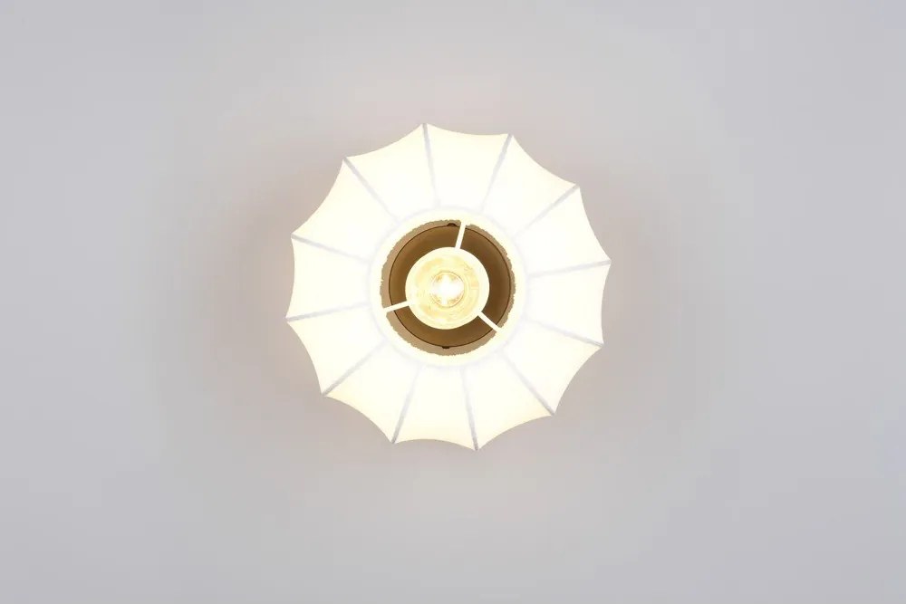 Fehér fém mennyezeti lámpa textil búrával ø 25 cm Madleine – Reality