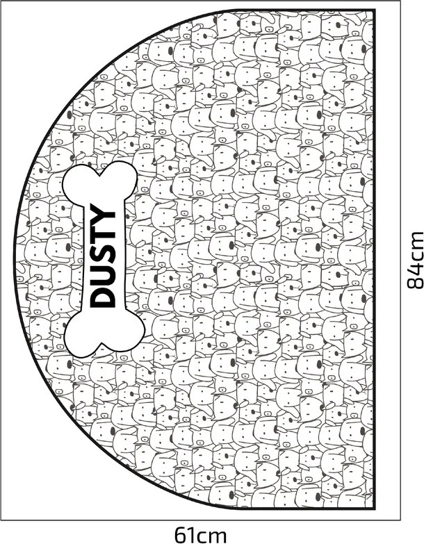 PIPPER. Védő textil falmatrica – Ív – Kutyák Méret: 120x96cm, Indíték: névvel