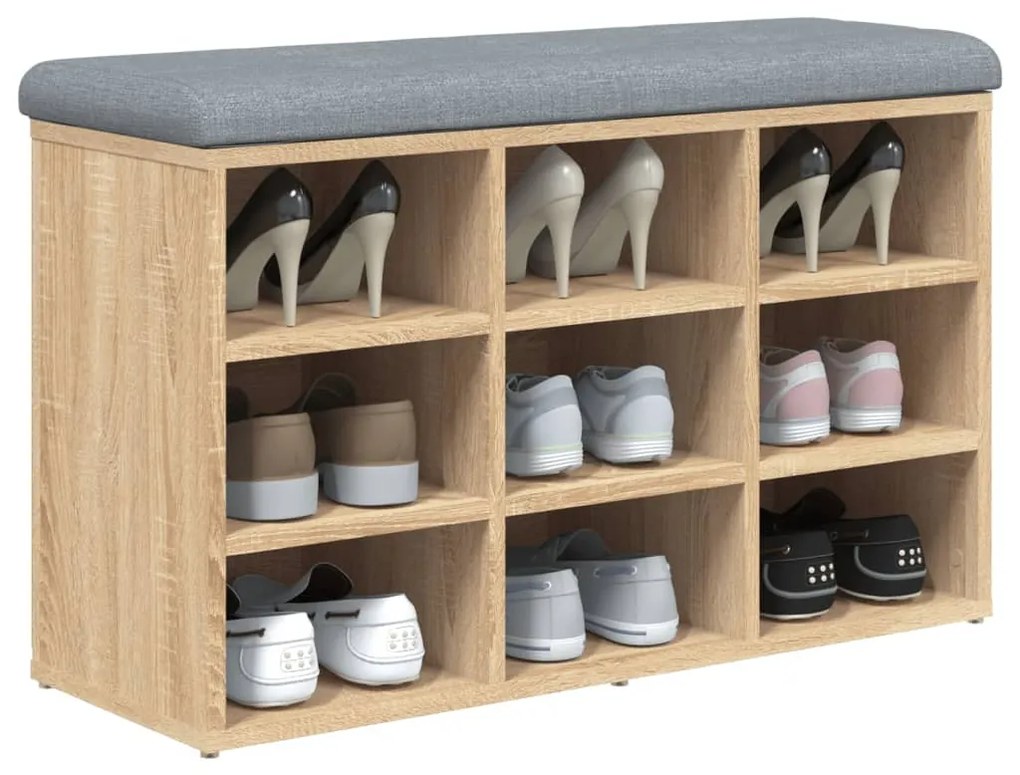 sonoma tölgyfa cipőpad 82 x 32 x 50 cm rétegelt fa