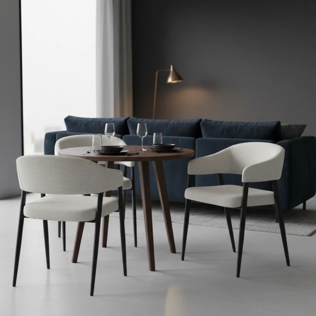 Dizájner étkezőszék, világosszürke/fekete, NIZAR TYP 2