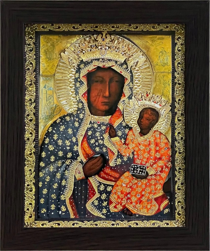 Vászonkép 30x25 Szűz Mária Wenge Keret