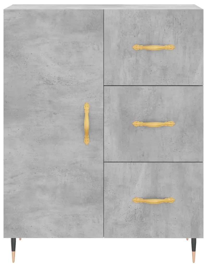 betonszürke szerelt fa magasszekrény 69,5 x 34 x 180 cm