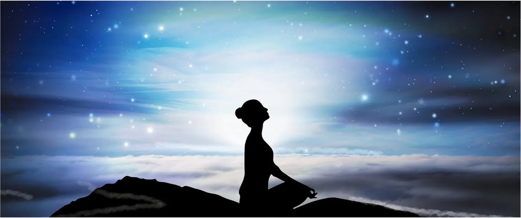 Meditáló nő képe (120x50 cm)