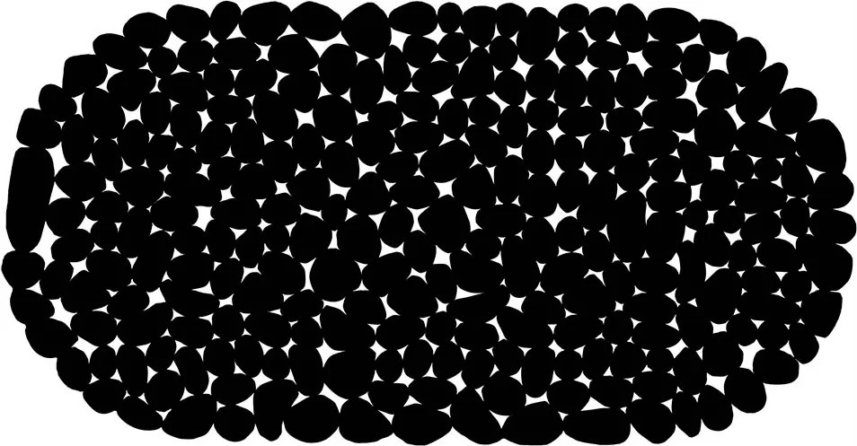 Fürdőszobaszőnyeg 66x34 CM Fekete Csúszásgátló kádzuhany Ellenálló