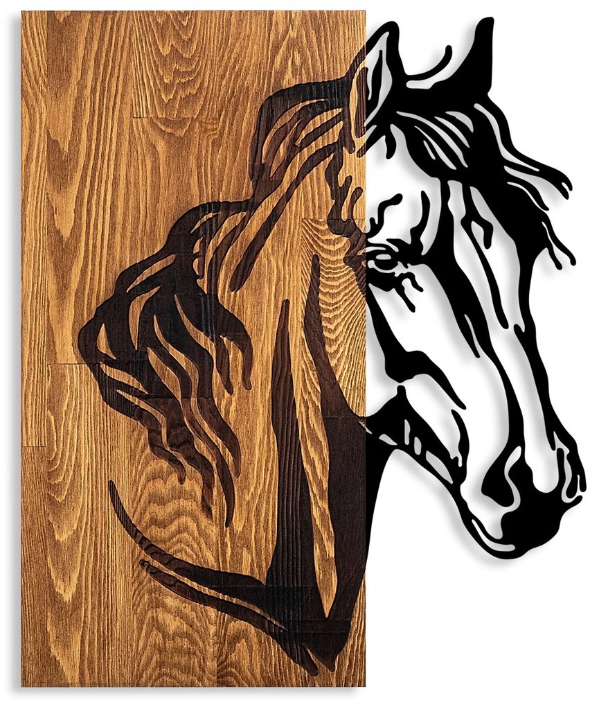 Fa fali dekoráció, Horse 1