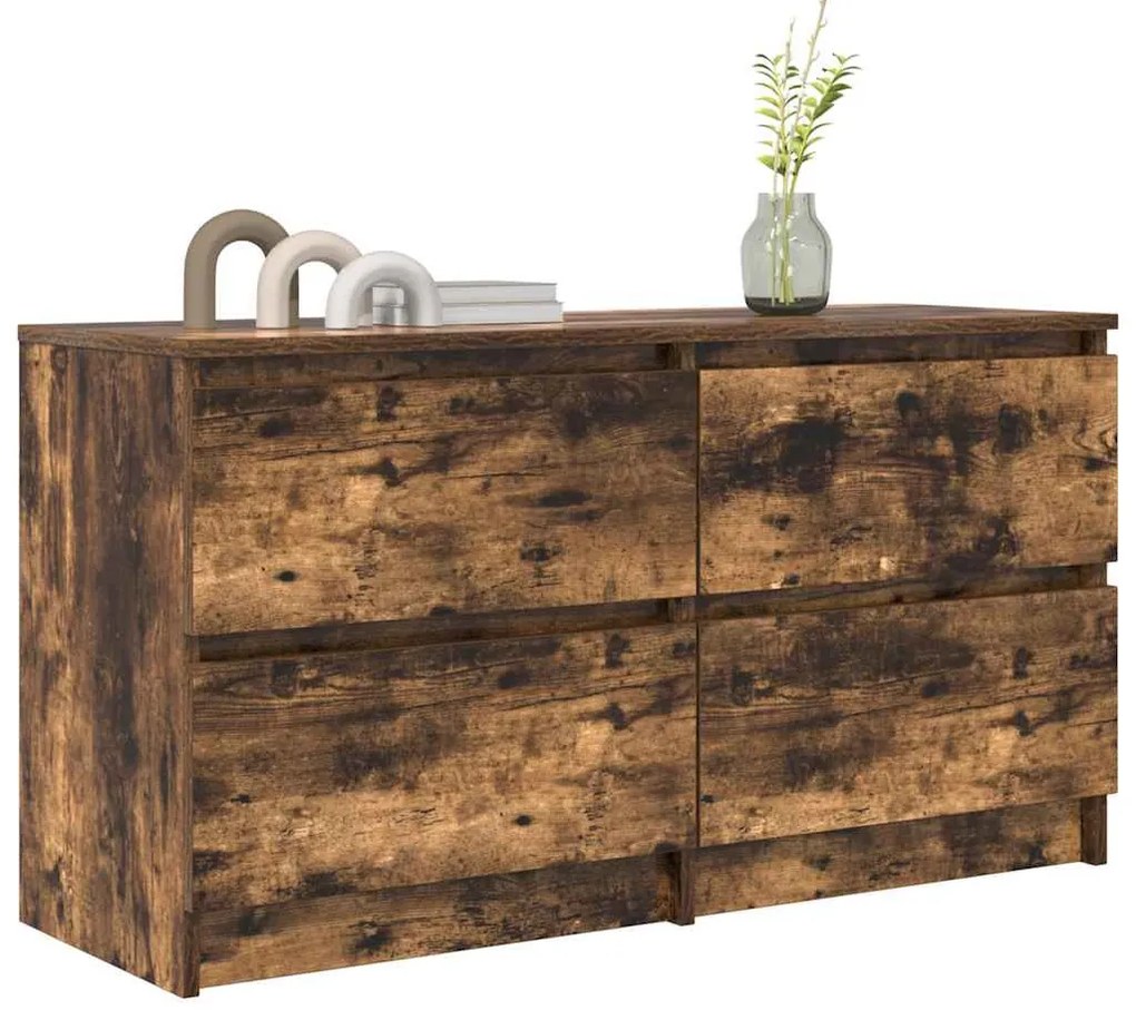 füstös tölgy színű szerelt fa TV-szekrény 100x35x54 cm