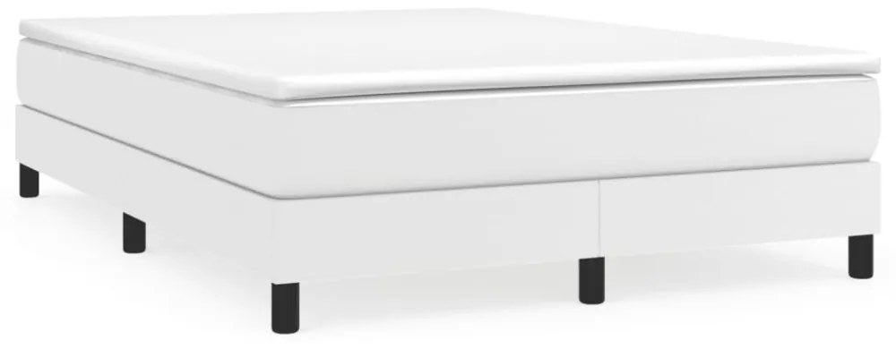 fehér műbőr rugós ágykeret 140x200 cm
