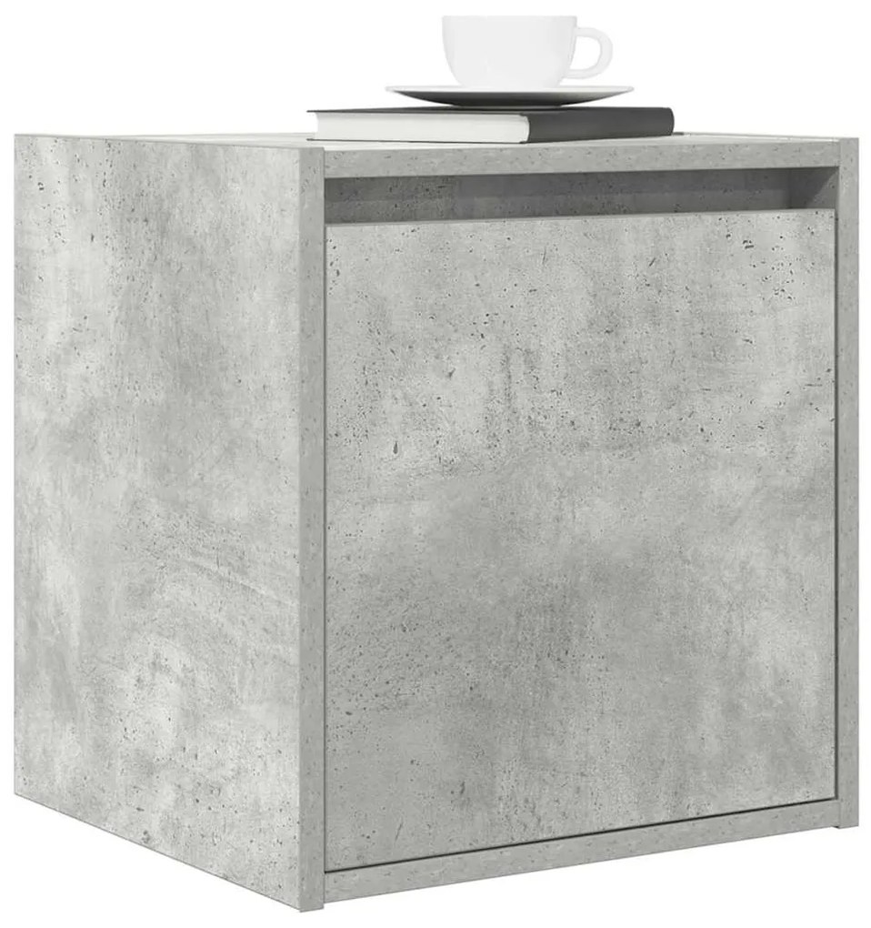 betonszürke falra szerelhető éjjeliszekrény 38x34x40 cm