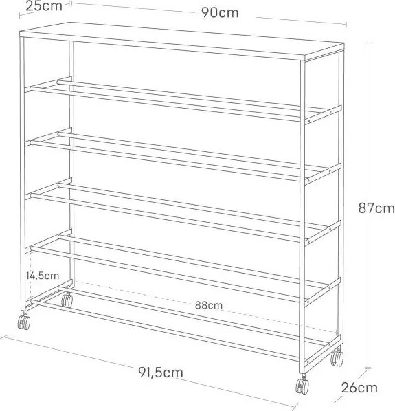 Fekete fém cipőtartó állvány 90,5x87x26 cm Tower – YAMAZAKI