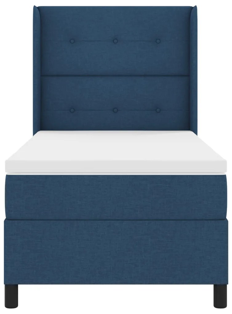 Boxspring Ágy Matraccal és LED Kékkel 90x200 cm Szövet
