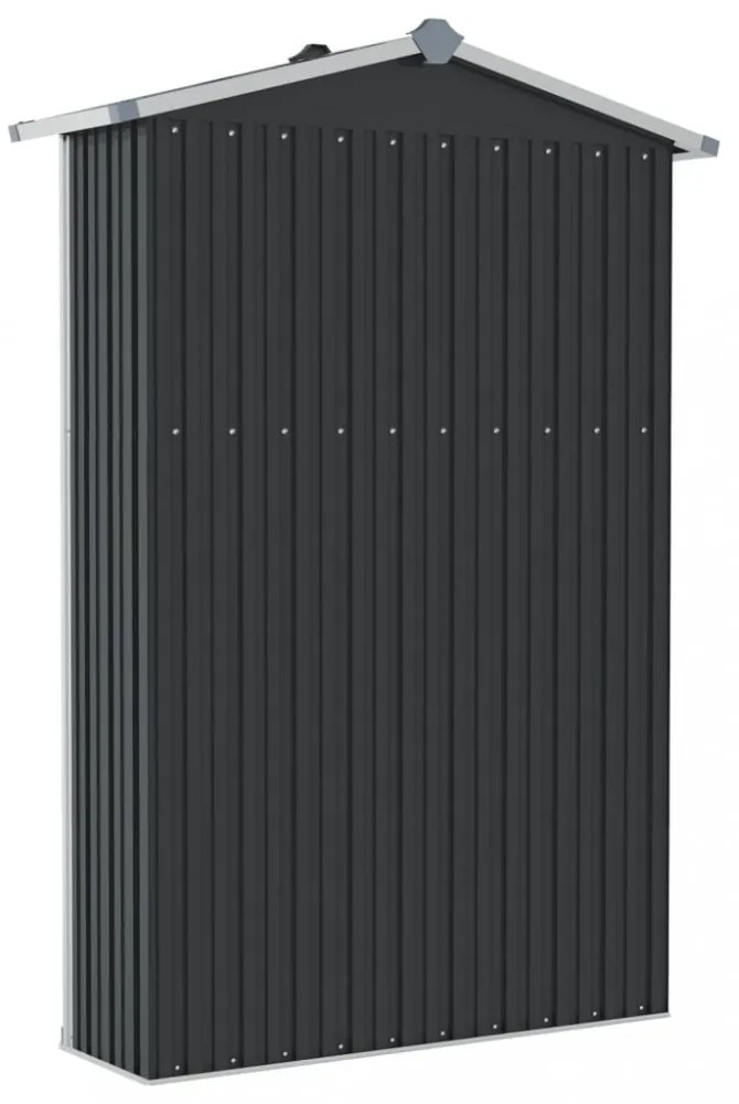 antracitszürke horganyzott acél kerti fészer 116x45x175 cm