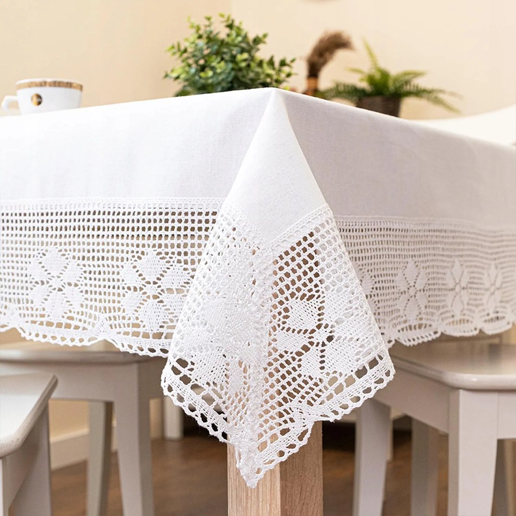 Rachela Abrosz áttört mintával, szélesség 140cm x magasság 220cm, fehér szín