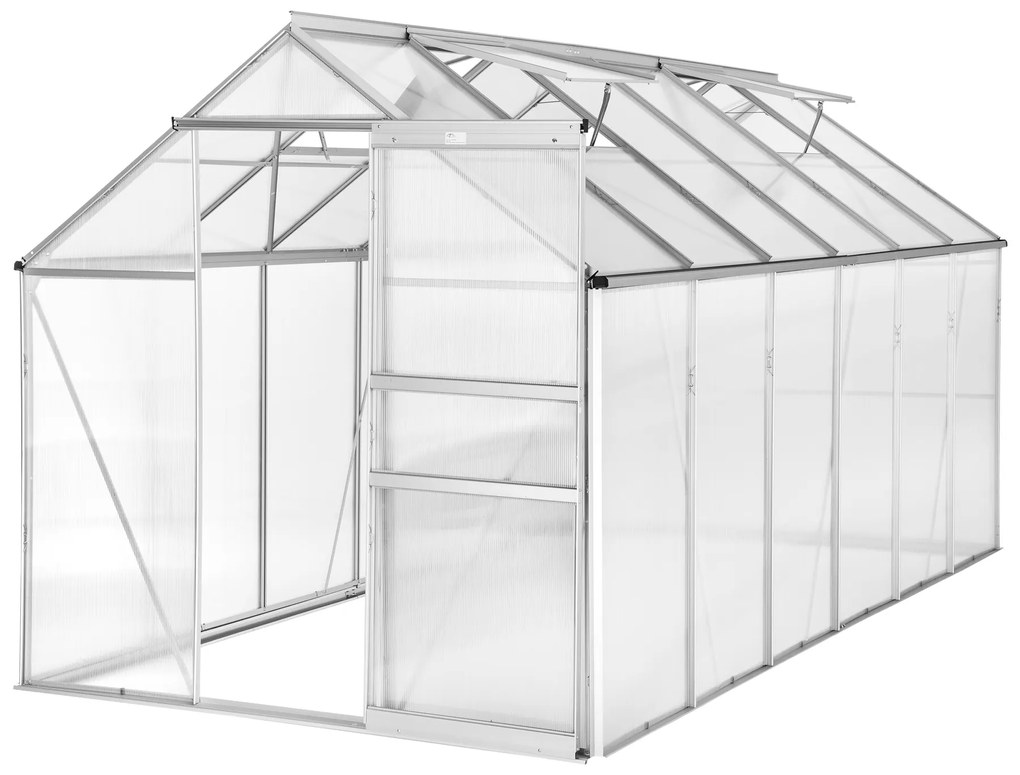 TecTake GmbH 402479 alumínium üvegház, uv-álló, 185x375x195cm - átlátszó