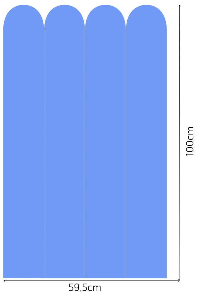PIPPER. Textil öntapadó tapéta - Boltív - Kék szín Méret: 100cm, Szín: Kombináció