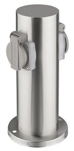 Solight Solight PG10 - Kültéri csatlakozós oszlop 2Z 230V IP44 matt króm kerek SL1487