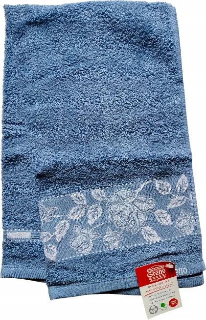 Fürdőszobai törölköző Greno pamut frottír dekoratív öv 50x90cm kék 08