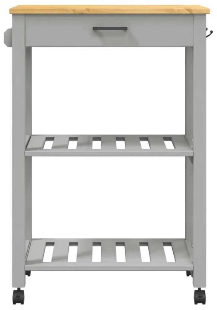 MONZA tömör fenyőfa konyhai kocsi 60 x 40 x 88,5 cm