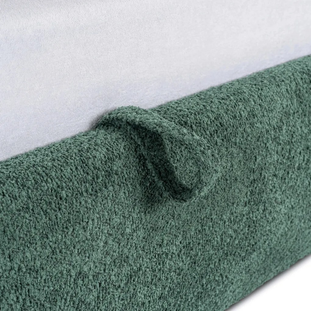 Łóżko 160x200 BRISTOL z Pojemnikiem Zielone Boucle