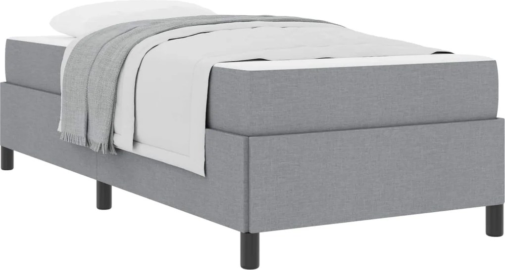 vidaXL Boxrugós ágy matracmal Világosszürke 90 x 190 cm szövet