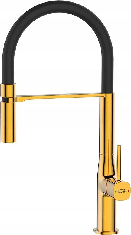 Konyhai Csaptelep Arany Magas Elasztikus Kifolyócsővel