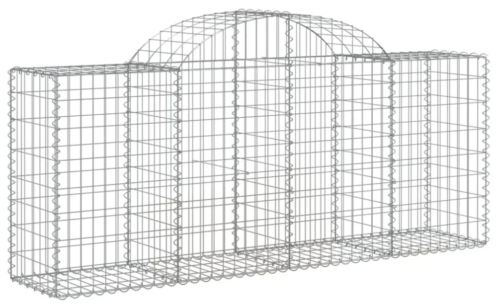 8 db íves horganyzott vas gabion kosár 200x50x80/100 cm