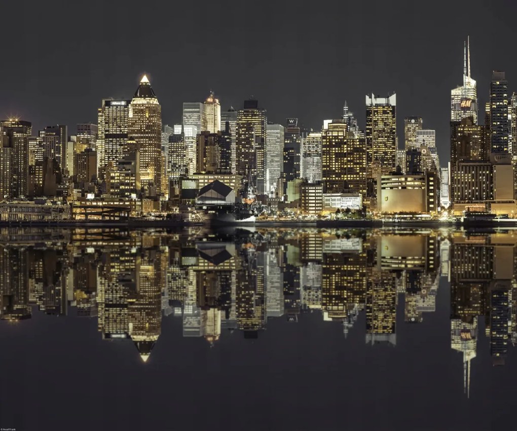 Poszter 60x50cm Manhattan horizontvonal alkonyatkor, Assaf Frank