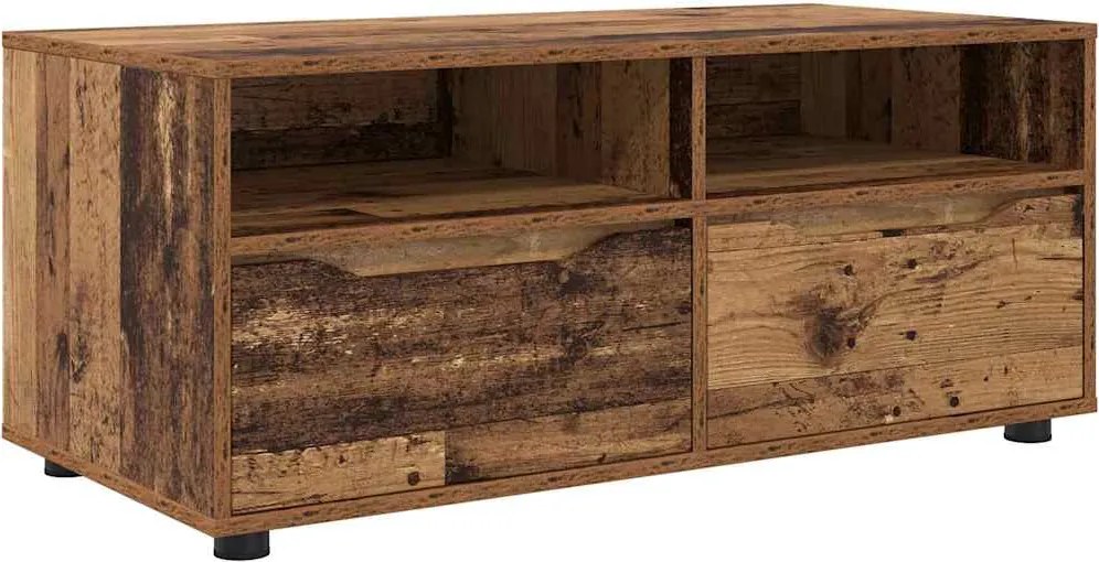 vidaXL TV szekrény fiókkal Öreg fa 100 x 48 x 43 cm Faanyag