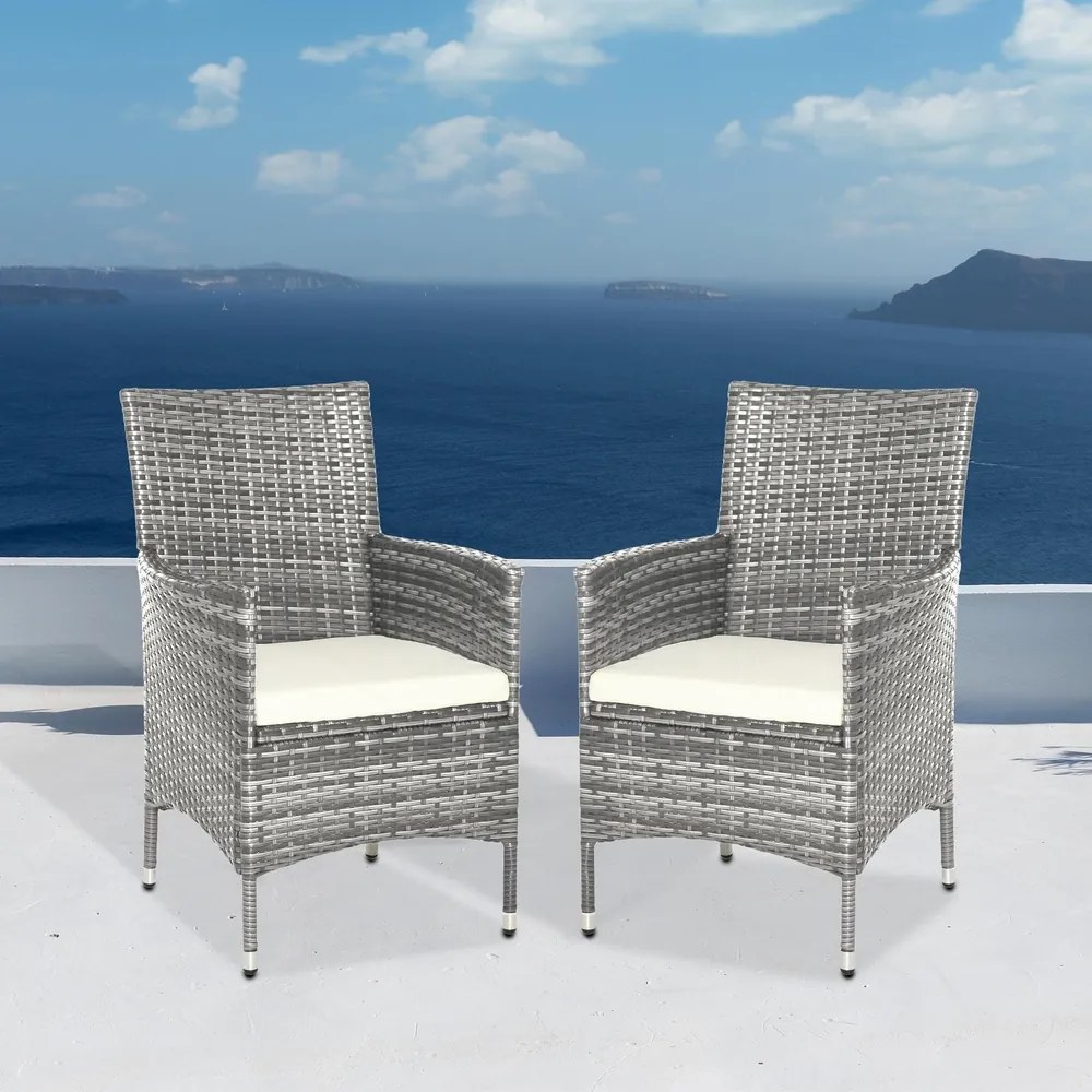 AROSA Kerti szék szett - 2db, szürke rattan