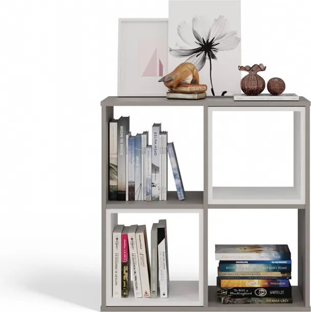 Malax 2x2 polc, 74x75x30 cm, agyag színű