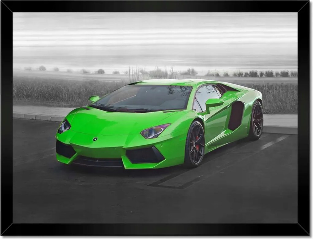 Poszter keretben 40x30 Lime sportautó