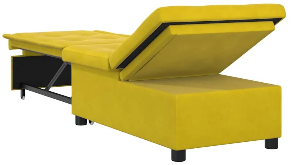 Kanapéágy Sárga 67 x 194 x 38 cm Bársony